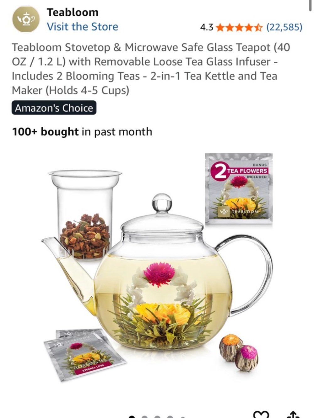 Glass Teapot and Blooming Tea NEW Mother’s Day gift 🎁 with infuser